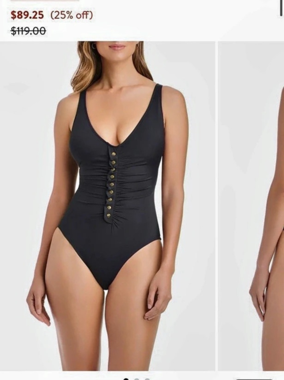 Bleu by Rod Beattie Snap One-Piece Swimsuit One-Piece Swimsuit in Black NWT